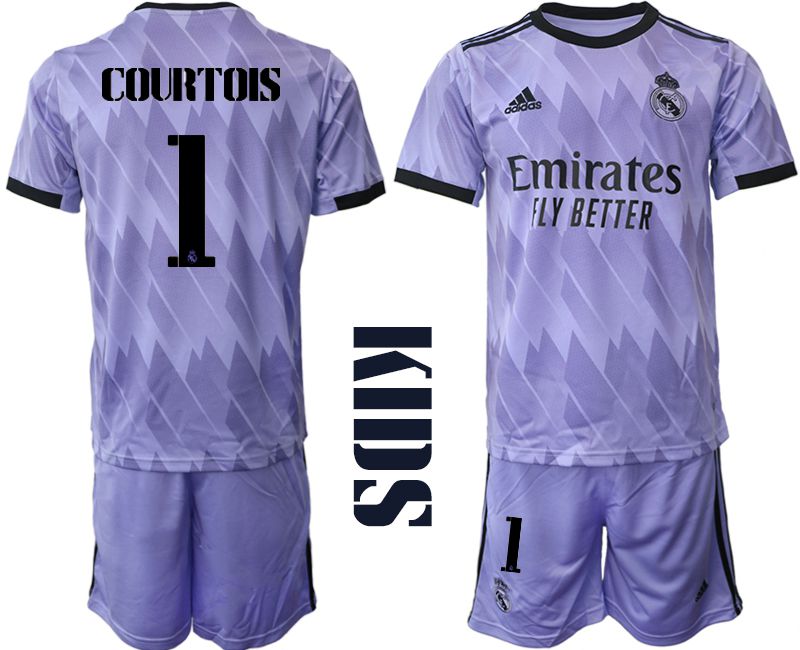 Youth 2022-2023 Club Real Madrid away purple #1 Soccer Jersey